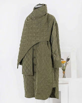 Luxury Diamond-Quilted Scarf Coat